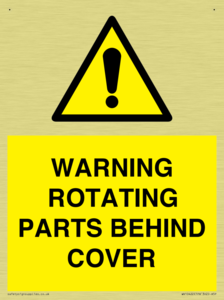 WARNING ROTATING PARTS BEHIND COVER